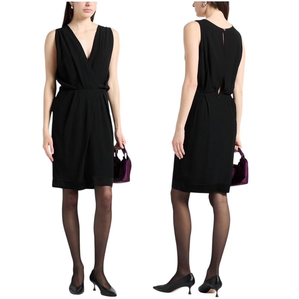 New Dries Van Noten Diona Sleeveless Pleated Dress Black Size 42